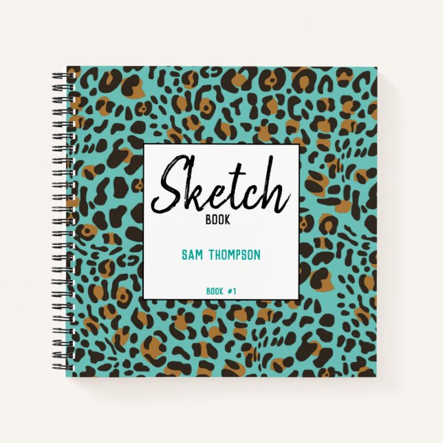 Carnet Croquis du Motif Poster de animal Leopard Jaguar (Devant)
