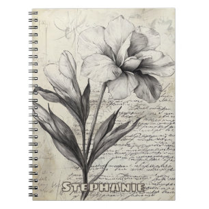 Carnet Croquis floral rustique avec calligraphie - âge (3