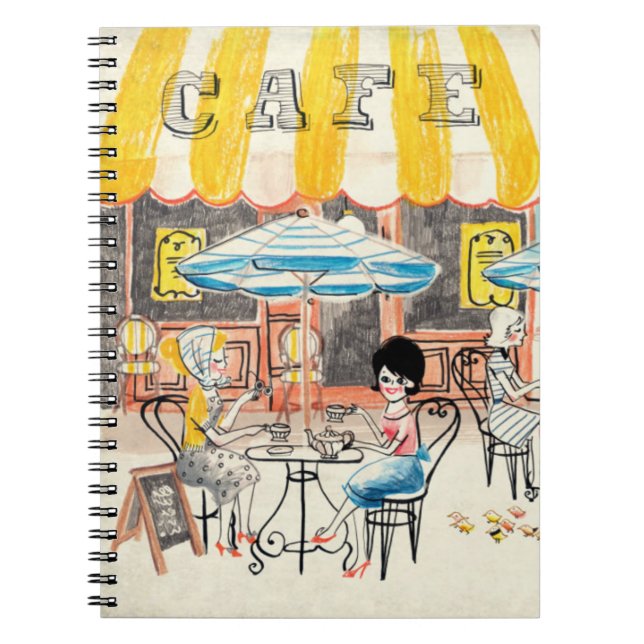 Carnet Croquis mignon de scène de la France Café (Devant)