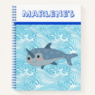 Carnet Croquis Narwhal Personnalisé Pour Enfants