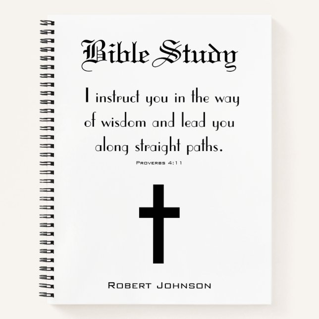Carnet Cross & Proverbe Christian Bible Study (Devant)