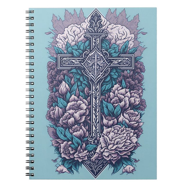 Carnet cross tattoo flower 21 (Devant)