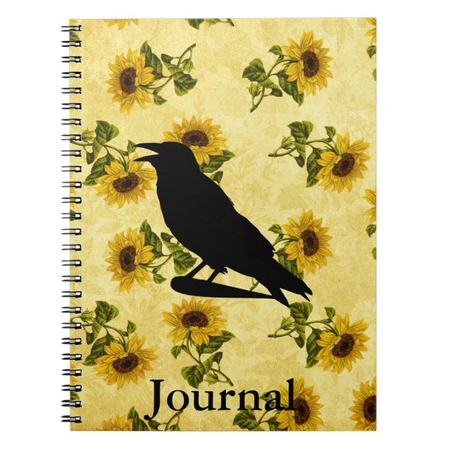 Carnet Crow on Sunflowers (Devant)