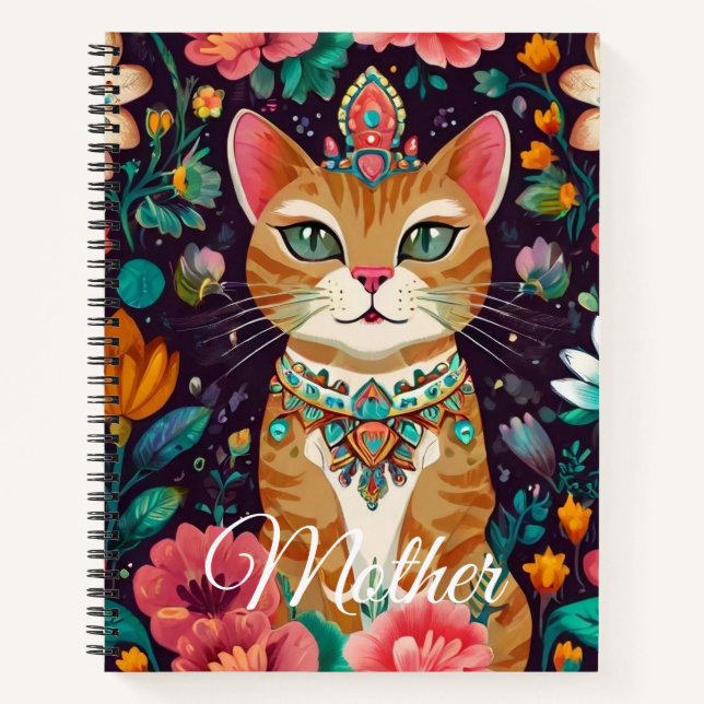 Carnet Crowned Bejewelled Cat  (Devant)
