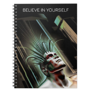 Carnet Croyez en vous-même. Hybride humain dans le futur