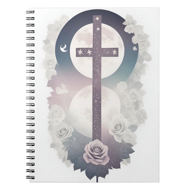 Carnet Cuaderno cross tattoo flower 30 (Devant)