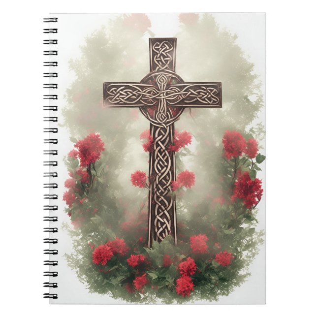 Carnet Cuaderno cross tattoo flower 36 (Devant)