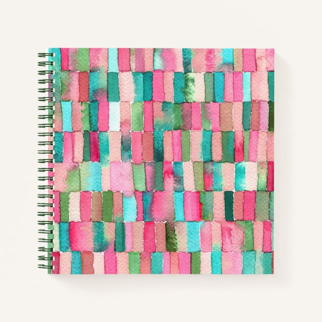 Carnet Cuaderno cuadrado con malade de acuarela (Devant)