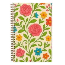 Cuaderno Cuadriculado Coquette Floral Grid