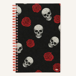 Carnet Cuaderno Cuadriculado Skulls and Roses Gridded