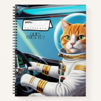 Carnet Cuaderno en espiral con diseño gato genial.