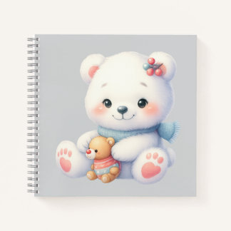 Carnet Cuaderno espiral con diseño de lindo osito
