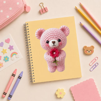 Carnet Cuaderno espiral con diseño de lindo osito