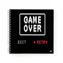 Cuaderno Game Over Retry Insert Coin