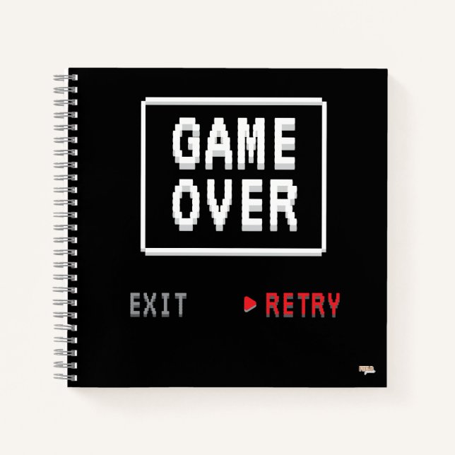 Carnet Cuaderno Game Over Retry Insert Coin (Devant)
