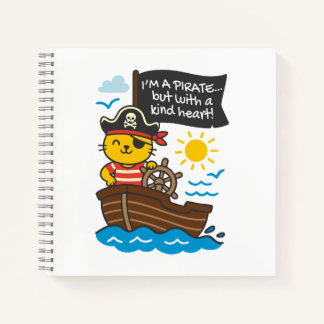 Carnet Cuaderno gato pirata – Diseño kawaii