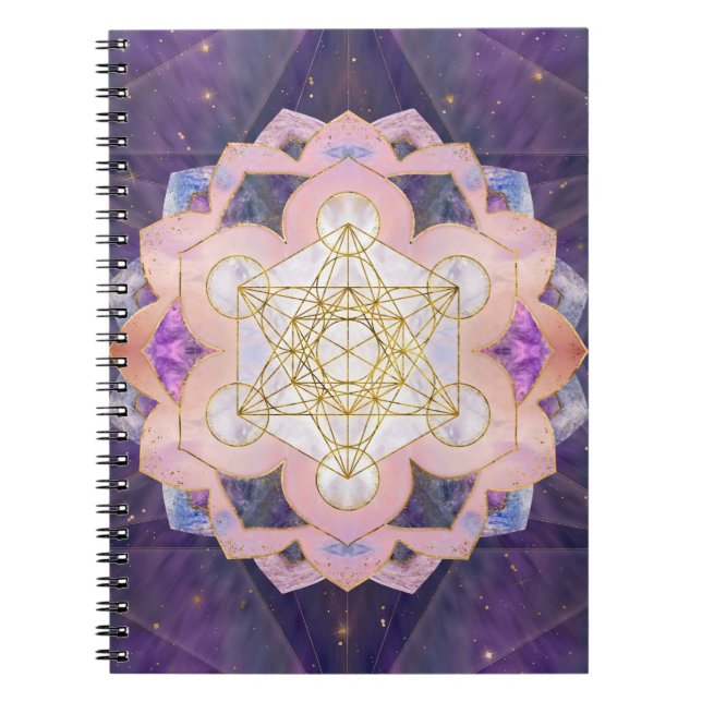Carnet Cube de Metatron dans le lotus de Gemstone (Devant)