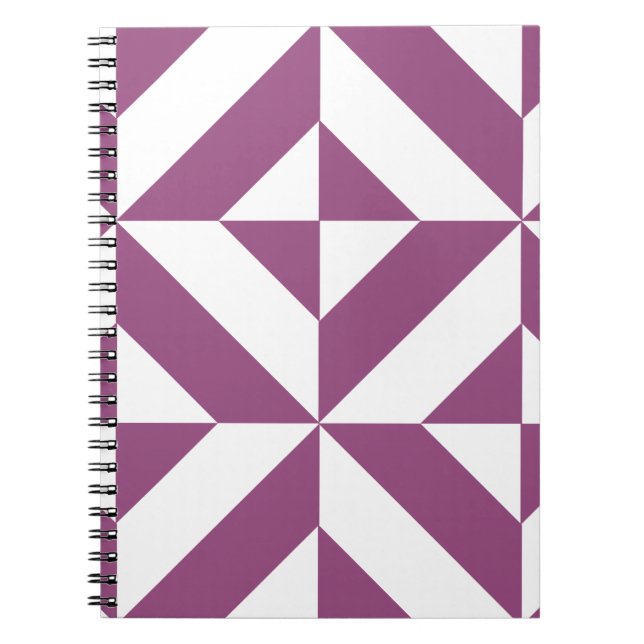 Carnet Cube Déco géométrique violet chaud (Devant)
