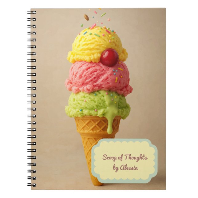 Carnet Cuillerée de pensées – Glace personnalisée (Devant)