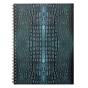 Carnet Cuir Alligator Bleu