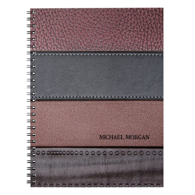 Carnet Cuir élégant de luxe aspect marron noir (Devant)