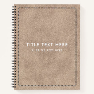 Carnet Cuir en daim beige Texture et piqûres