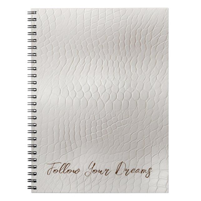 Carnet Cuir Faux Blanc Crème (Devant)