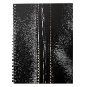 Carnet Cuir noir avec la tirette