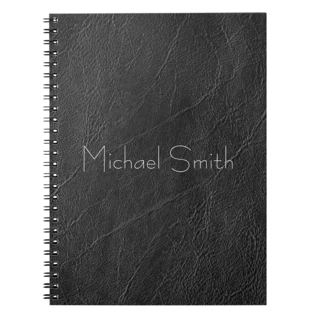 Carnet Cuir noir personnalisé (Devant)