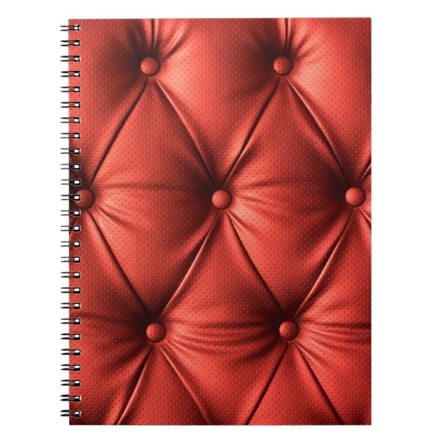 Carnet Cuir rouge texturé : Détails du matériau (Devant)