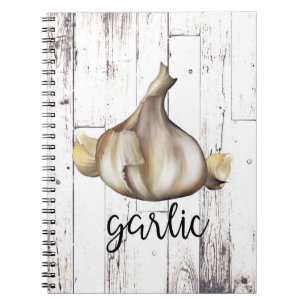 Carnet Cuisine de ferme blanche en bois rustique à l'ail