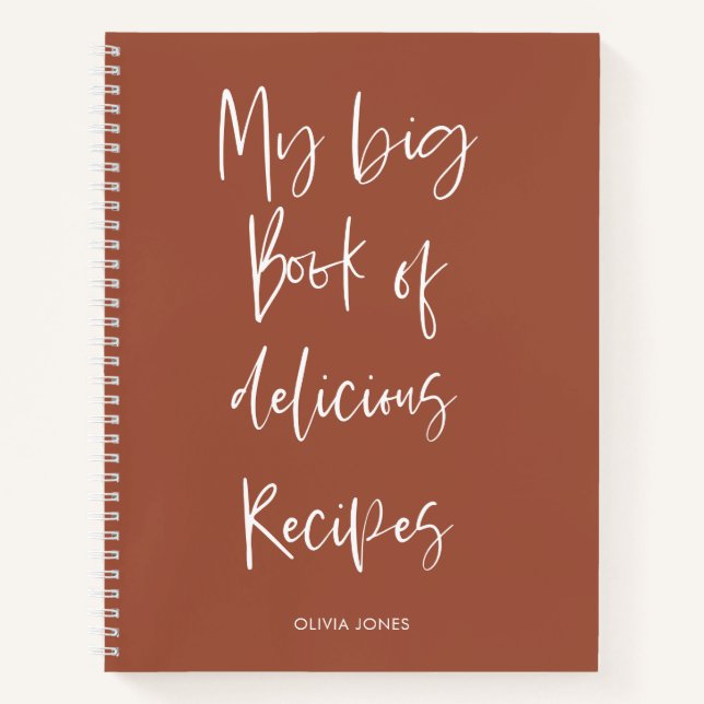Carnet Cuisine de script en terre cuite moderne Recette C (Devant)