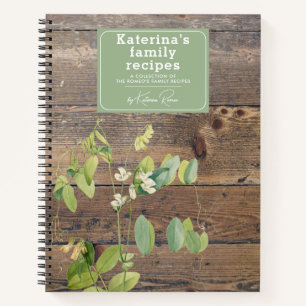 Carnet Cuisine en bois rustique personnalisée Recette de