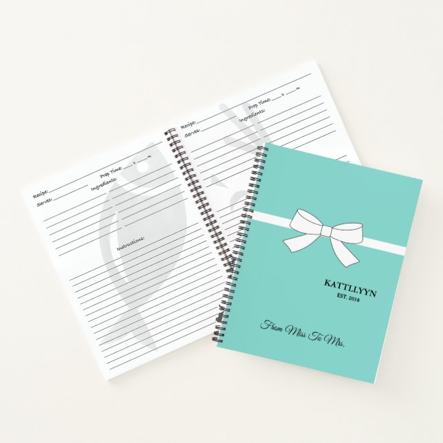 Carnet Cuisine nuptiale Douche personnelle Recette Tiara  (Intérieur)