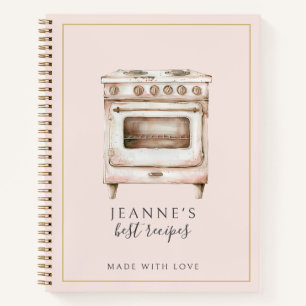 Carnet Cuisine personnalisée de cuisinier à l'aquarelle R