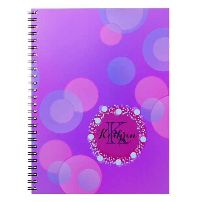 Carnet Cuisine rose bulle bleu bureau amusant (Devant)