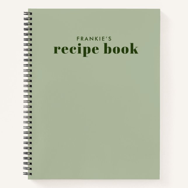 Carnet Cuisine verte de taille minimale moderne Recette (Devant)