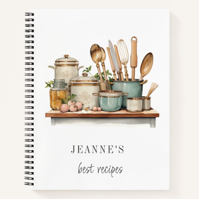 Carnet Cuisinier personnalisé Chef Baker Recette Modèles (Devant)
