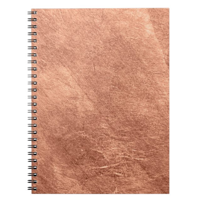 Carnet Cuivre brossé, texture métallique. (Devant)
