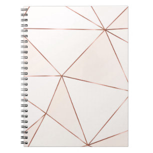 Carnet Cuivre texture polygonale métallique avec brillant