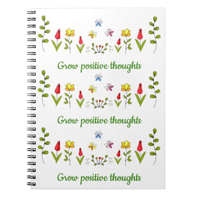 Carnet Cultiver des pensées positives fleurs (Devant)
