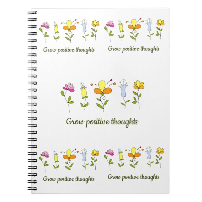 Carnet Cultiver des pensées positives fleurs   (Devant)