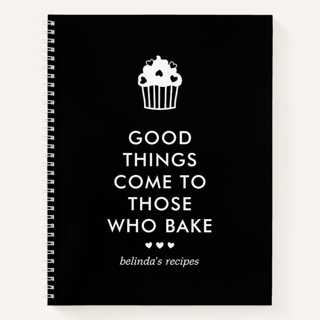 Carnet Cupcake noir blanc Bonne chose Baking Recette (Devant)