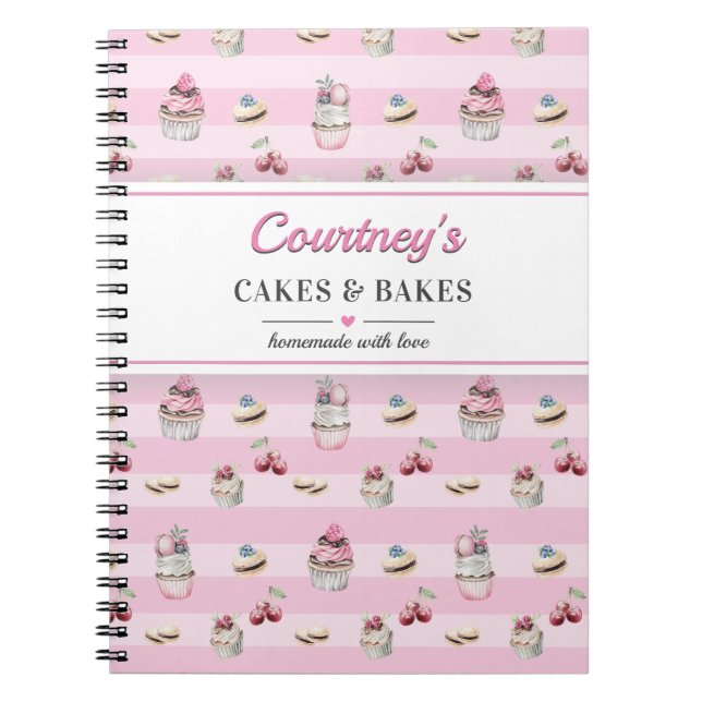 Carnet Cupcake Rose Dessert Recette Cuisine culinaire (Devant)