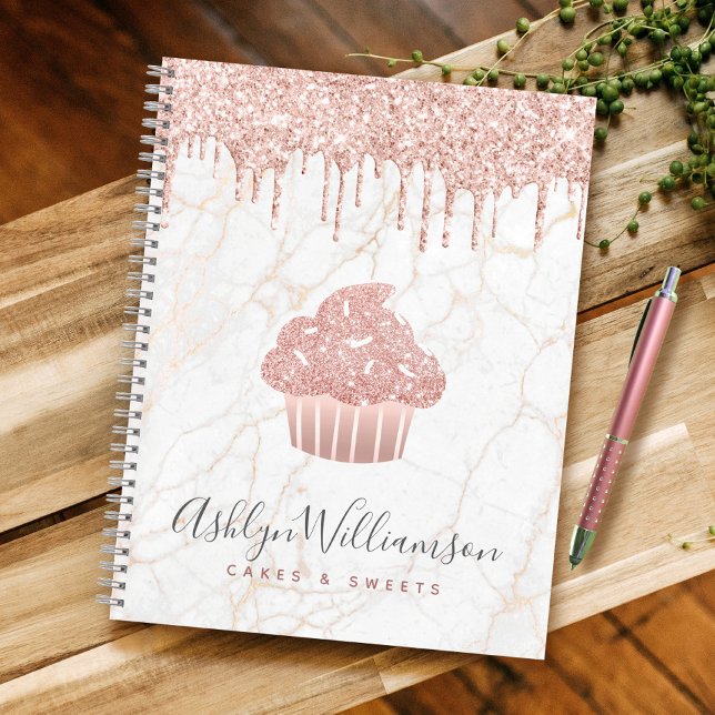Carnet Cupcake Rose Gold Parties scintillant Drives Marbl (Créateur téléchargé)