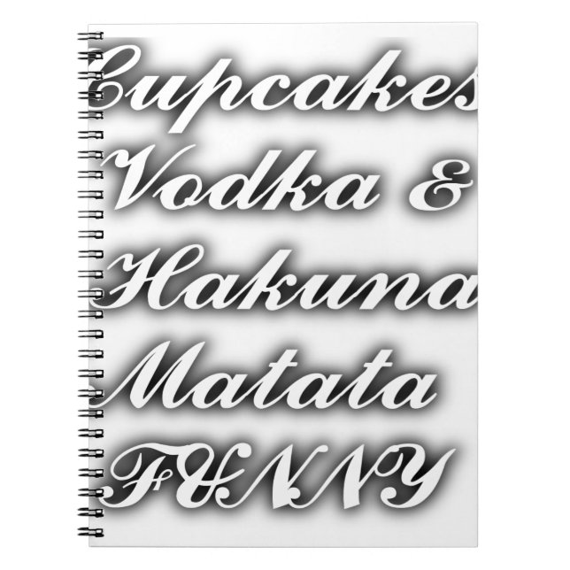 Carnet Cupcakes Vodka Hakuna Matata FUNNY (Devant)