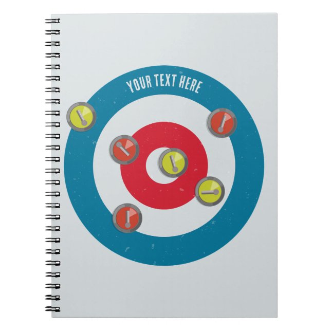 Carnet curling Maison et pierres de curling vue du haut (Devant)