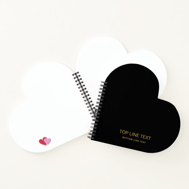 Carnet Custom Black Heart Shaped Notebook with Text (Intérieur)