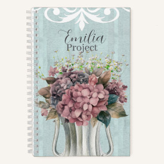 Carnet Custom Elegant retro botanical Watercolor artwork