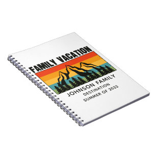 Carnet Custom Family Vacation Mountains Randonnée Camping